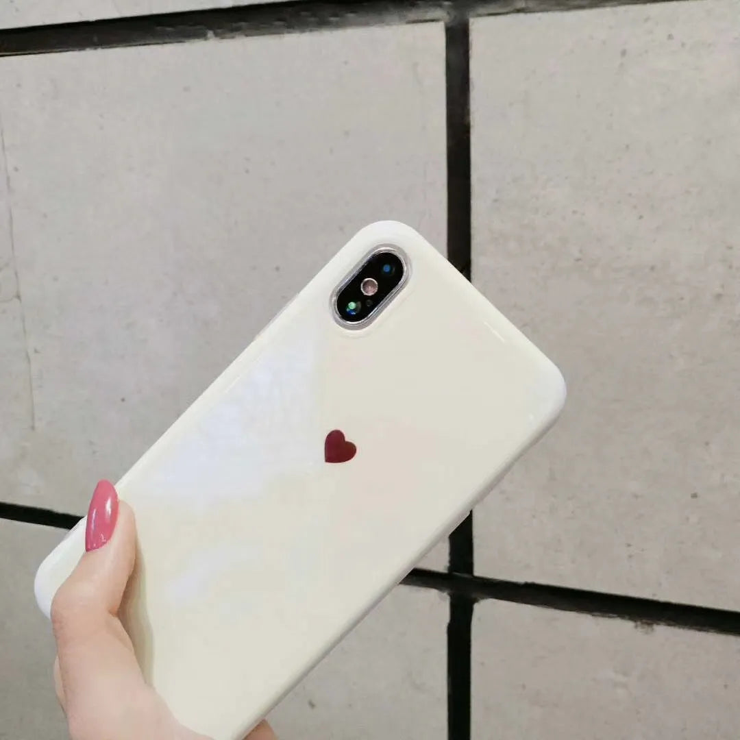 Transparent iPhone case with blue light style pattern showing through clear back cover