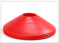 PE football training round hole sign plates, 19cm x 5cm, in yellow, red, blue, black, green, orange, and white.