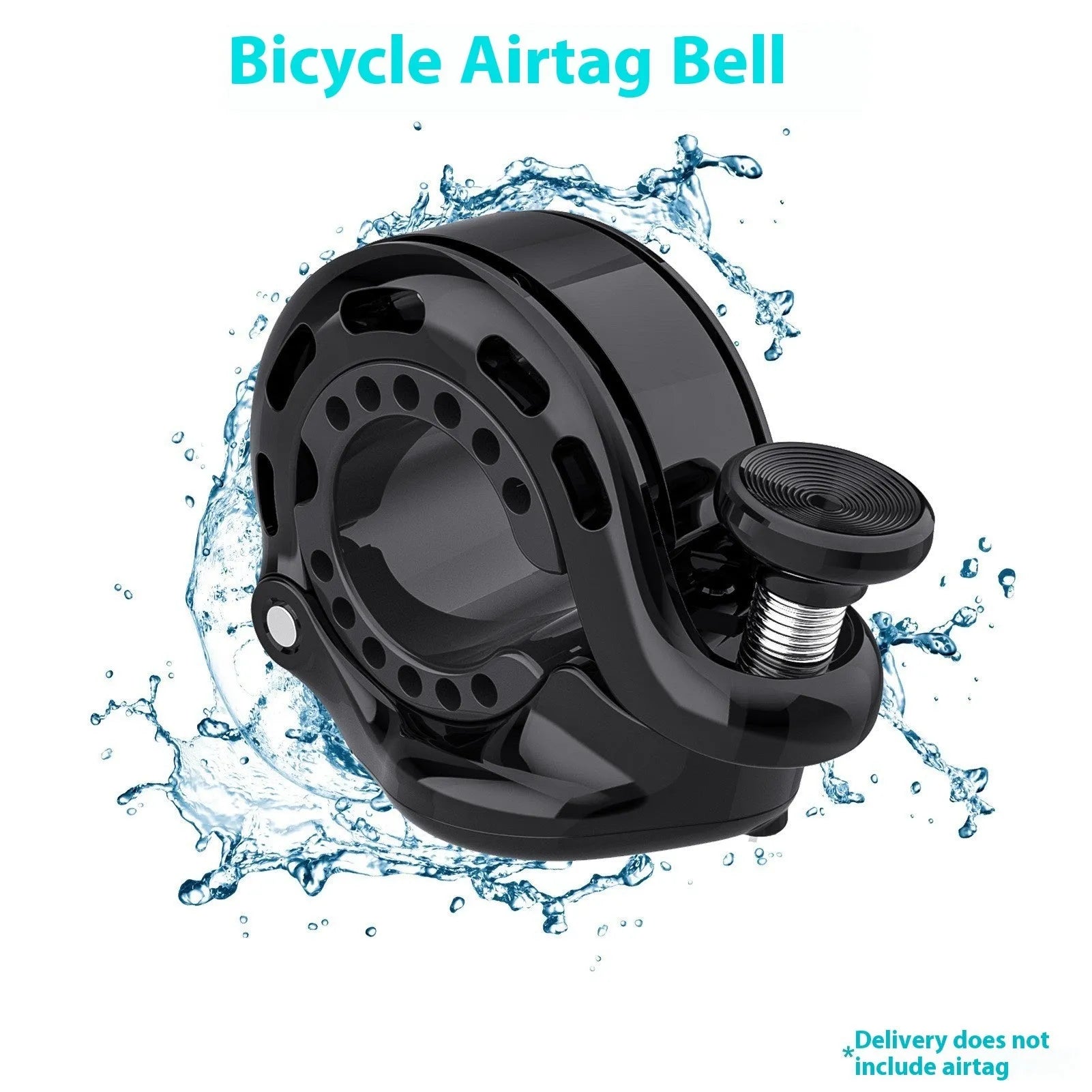 Black aluminium alloy bicycle positioning anti-theft thumb bell with gaskets and wrench