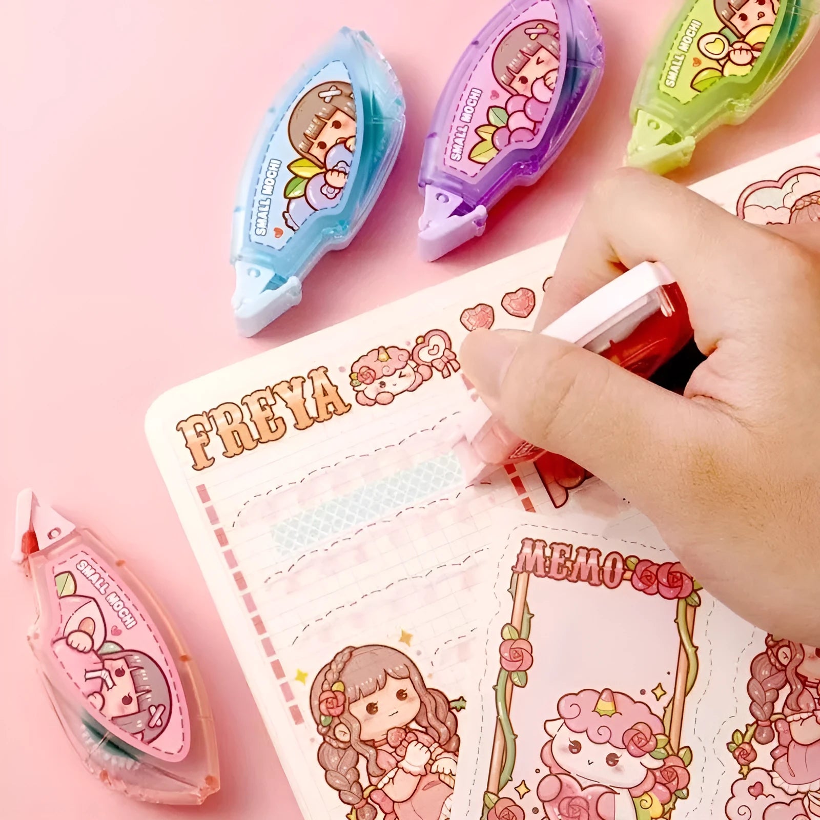 Dotting glue in fruity colours on a card, high viscosity traceless double-sided adhesive