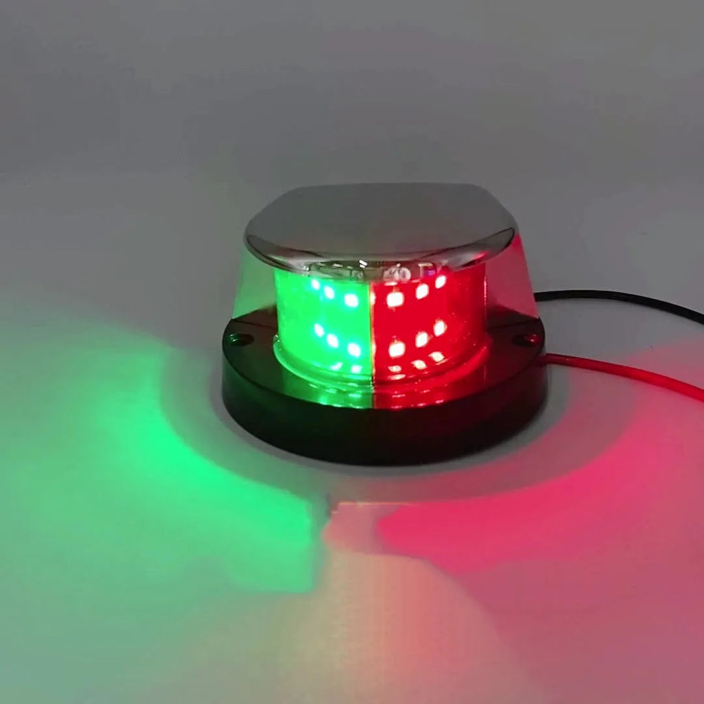 12LED marine navigation light for yachts, available in red green dual colour, 26x10mm, DC 12V