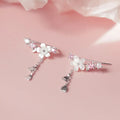 Flower earrings with super fairy design, long pendant drop, 1.8cm x 2.9cm, gold or silver copper earrings