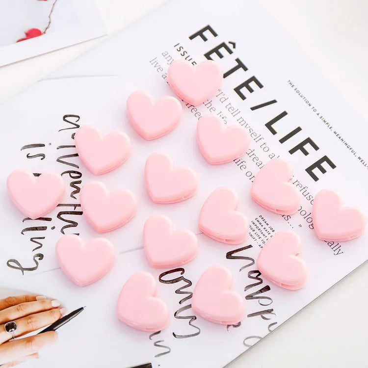 Pink heart love clip 3.2cm by 2.5cm and about 4.5g net for photo and craft decoration