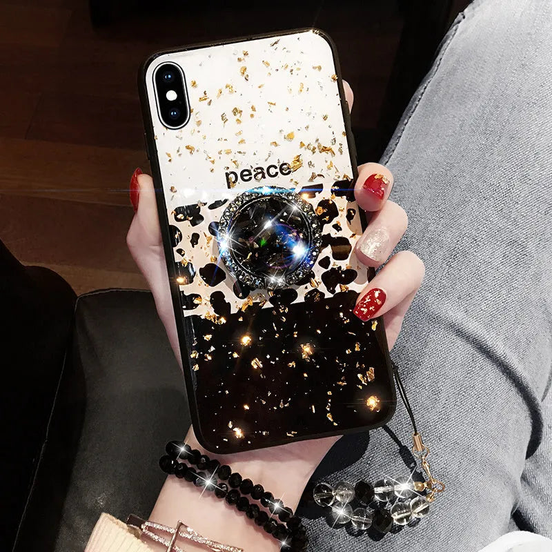Leopard print TPU phone case back cover in full colour for Galaxy and iPhone models