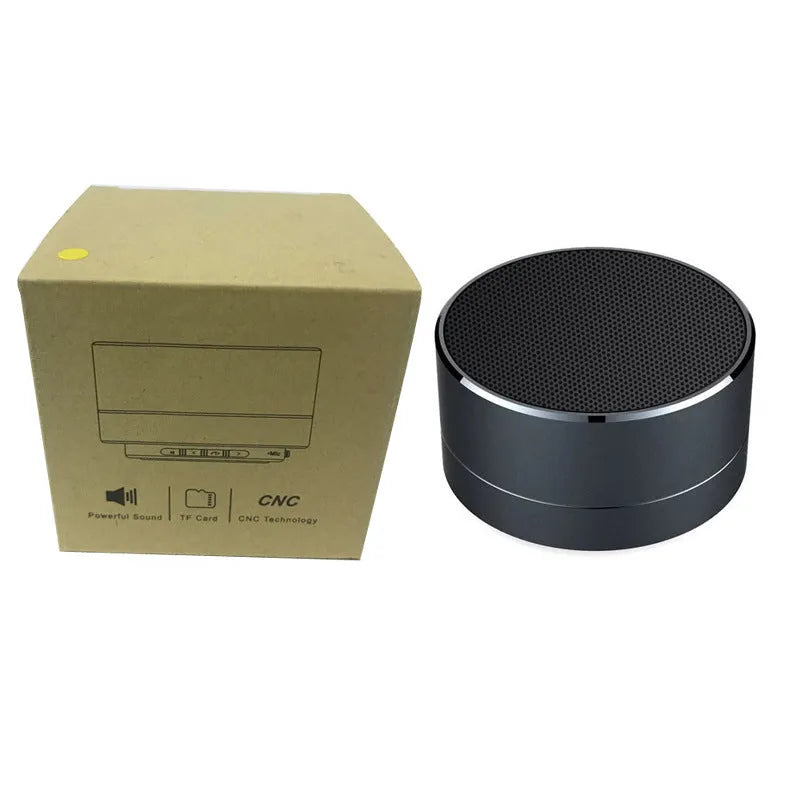 Mini Bluetooth speaker in Black, 71mm diameter portable wireless device with Bluetooth V4.0 and 40mm driver