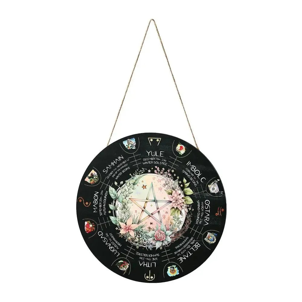 Boxwood decorative wooden pendant with choice of five carved disc designs on a neutral background.