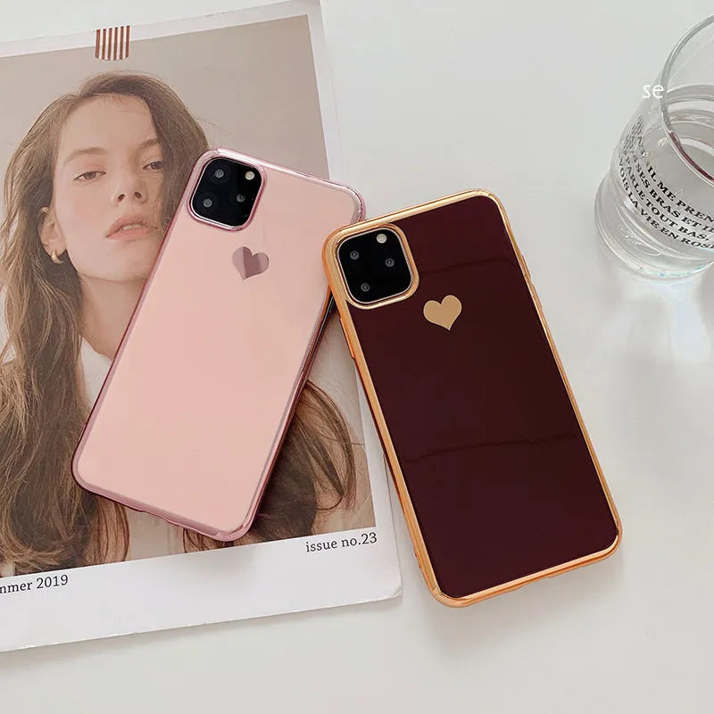 Solid colour TPU back cover case for iPhone on a table