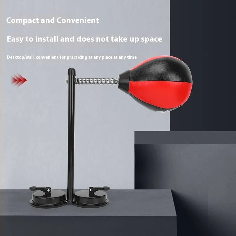 Pear-shaped boxing training reaction ball with dual suction cup mounting system