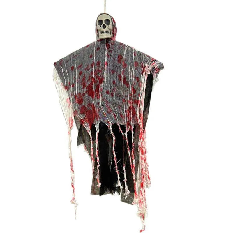 Halloween luminous skull hanging ghost ornament with blood-dyed colour