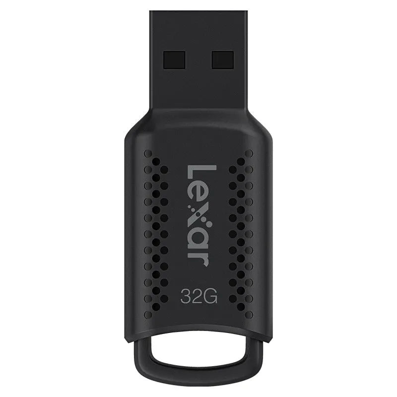 Black plastic mini USB 3.0 flash drive with encryption, 47.8 x 18.4 x 8 mm