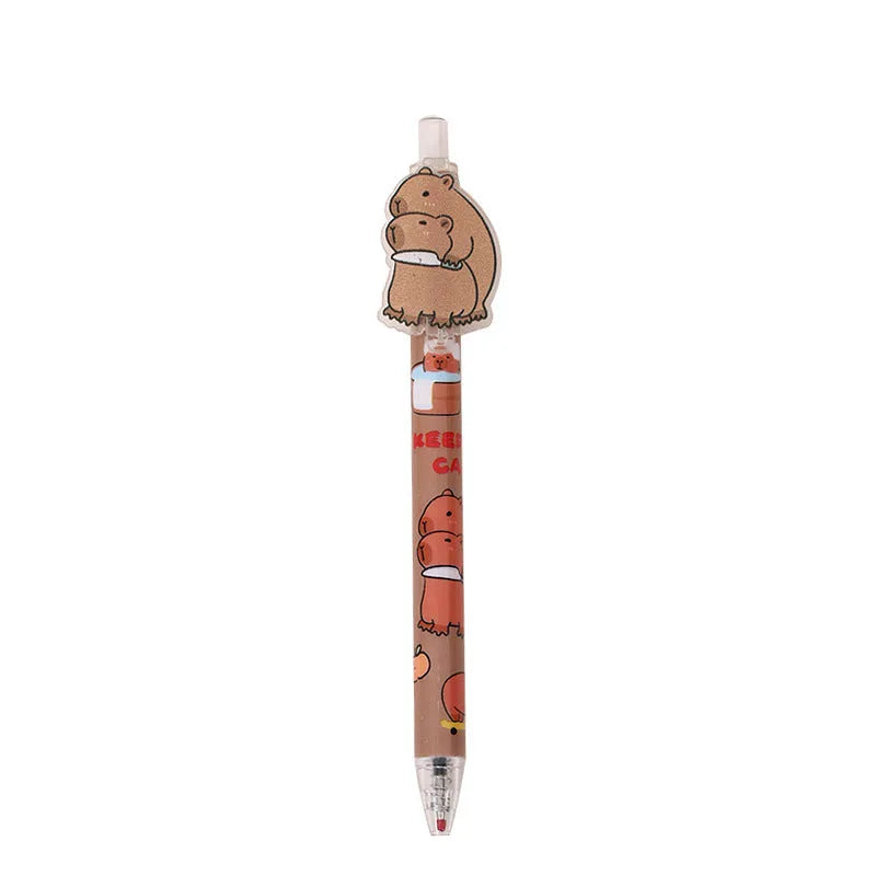 Cartoon bear gel pen pressing pen set with 48 pieces in box showing colourful designs