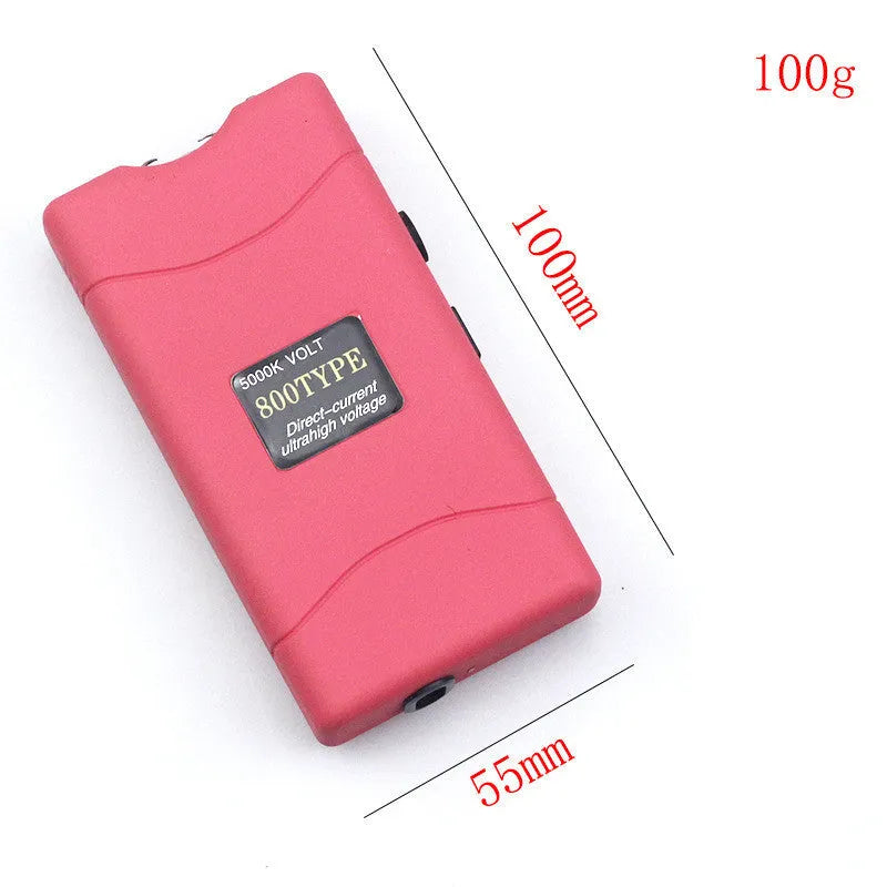 Female self-defence multi-function flashlight in plastic resin construction showing colour options