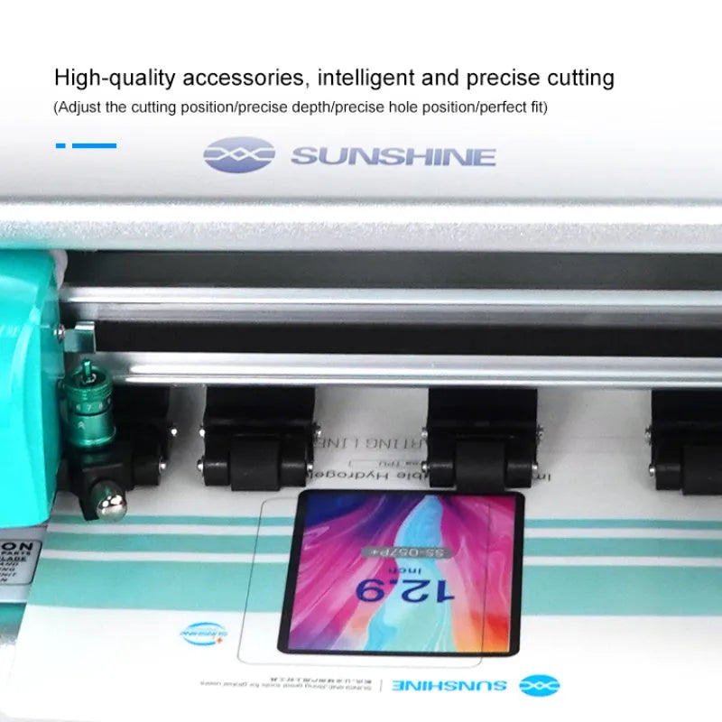 SS-890C PRO 16 inch smart film cutting machine with metal construction and connectivity ports