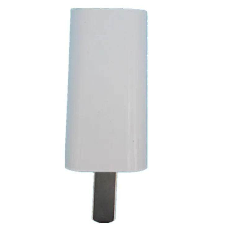 Compact thin white 5V 1A USB power adapter with CE and FCC marks.