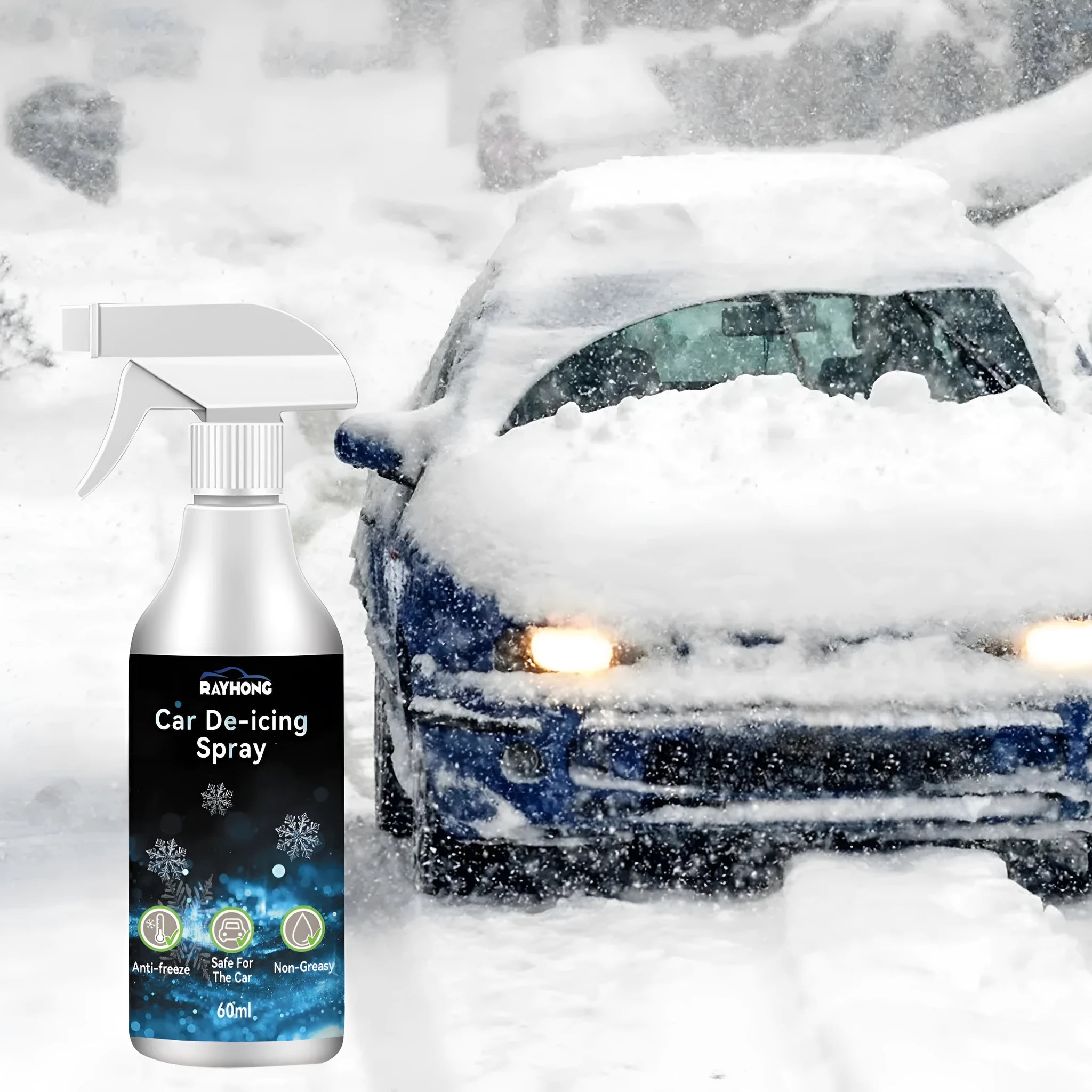 60ml car window deicing spray bottle for windscreen ice removal