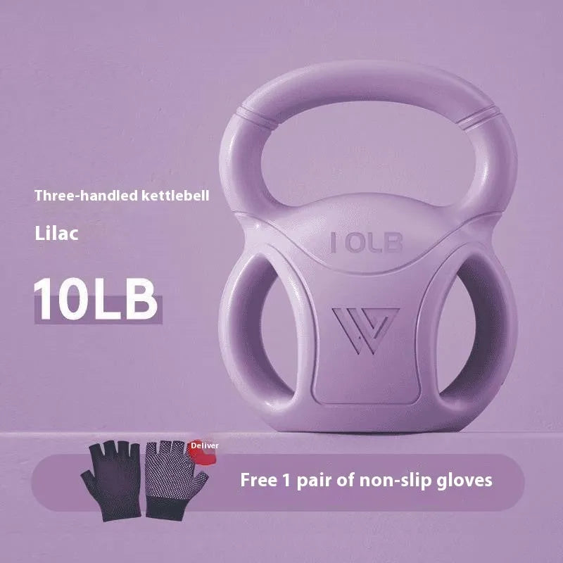 Kettlebell universal exercise shaping fitness equipment for home use in pink colour with gloves included