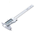 Deli digital vernier caliper with stainless steel construction and digital display showing 0.01mm resolution