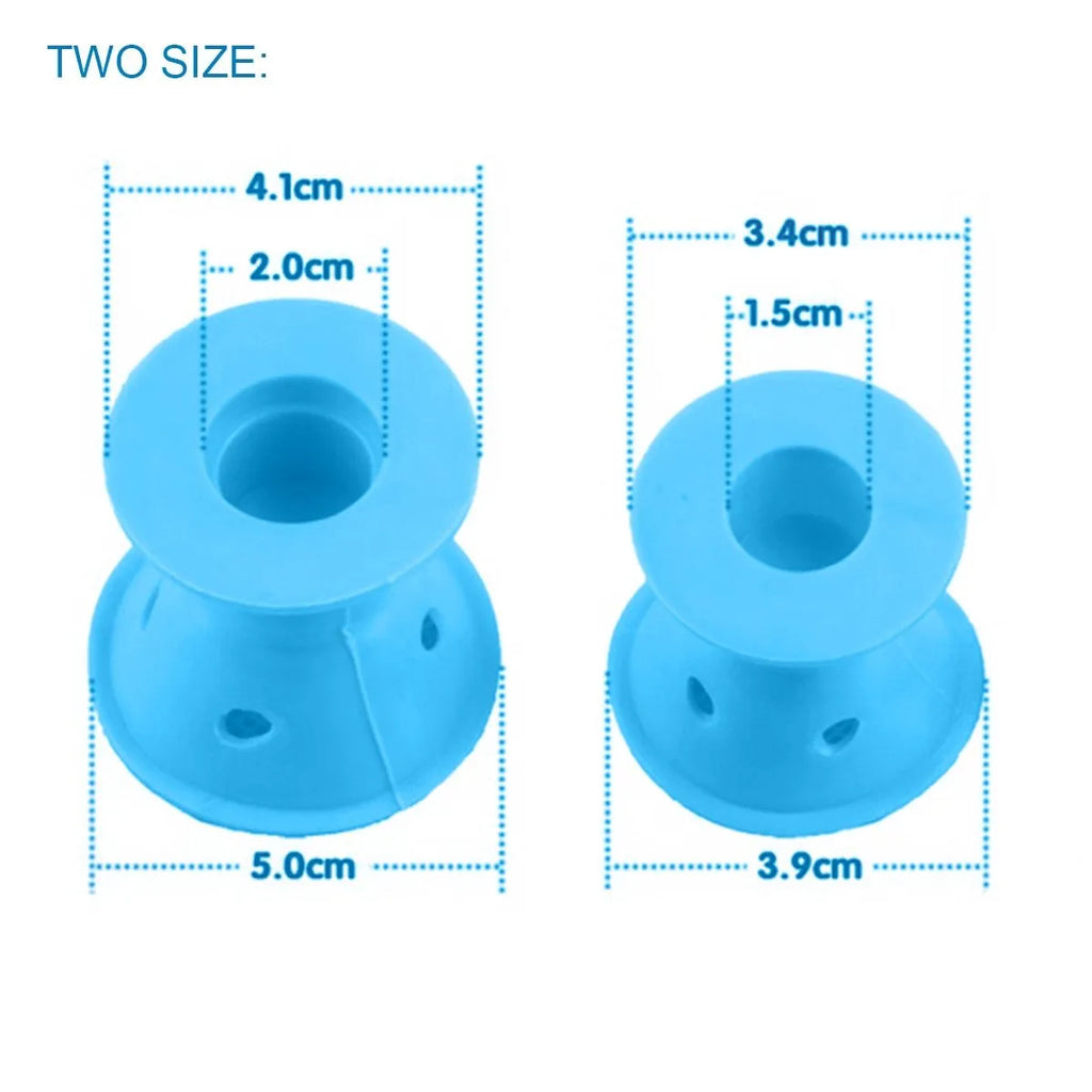 Soft silicone hair curlers in large 5.0cm and small 3.9cm sizes, ten-piece no-heat styling set