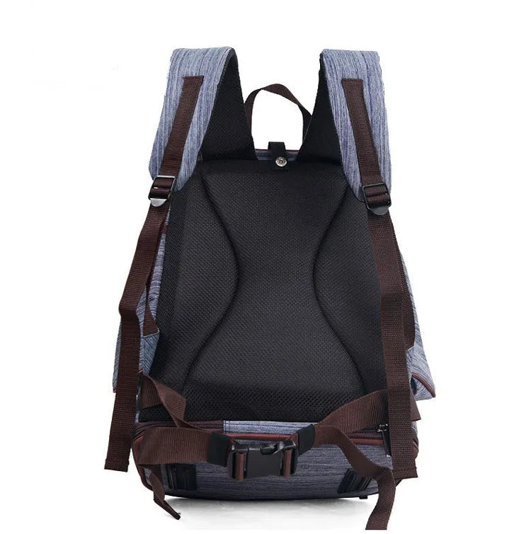 Blue pet dog backpack made of Oxford cloth and hexagonal mesh for carrying cats and dogs up to 15 jin