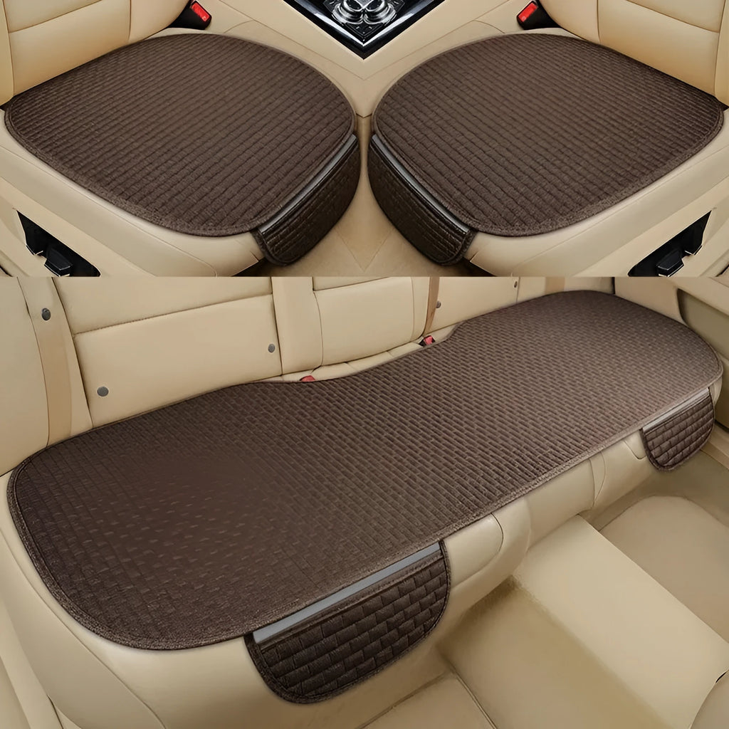 Linen plaid pattern car cushion with business hemming in classic colours on car seat