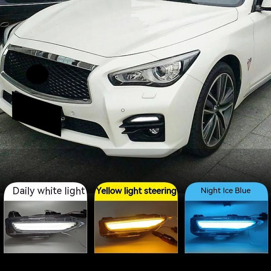 Infiniti Q50 Q70 front bumper LED daytime running lamp and turn signal light assembly