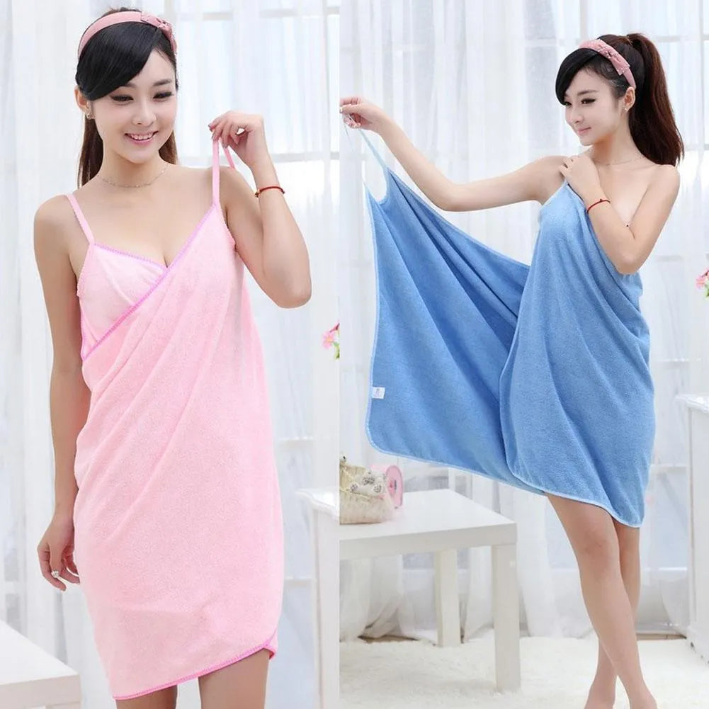 Microfiber and rayon beach towel dress shown in blue colour with S and L size options