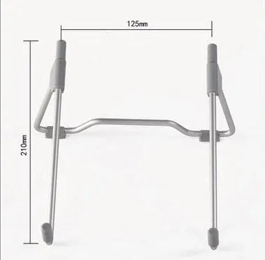Grey aluminium alloy adjustable phone and laptop stand on desk