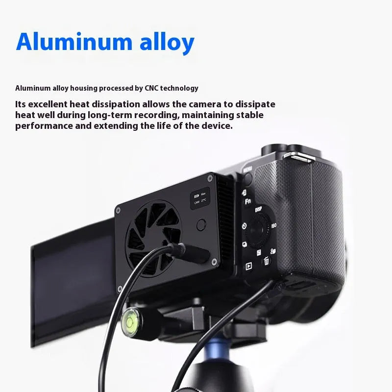 Black aluminium alloy PC cooling radiator with integrated fan, dimensions 89mm by 52mm.