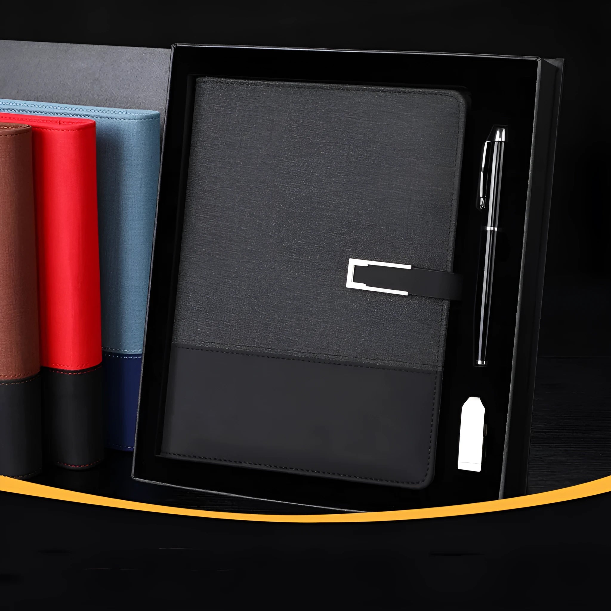 Business A5 notebook with soft PU leather cover and wood-free paper interior