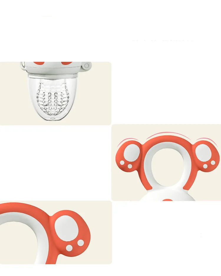Baby food feeder fruit pacifier in Quiet Blue, made from polypropylene silicone resin, for babies over 3 months