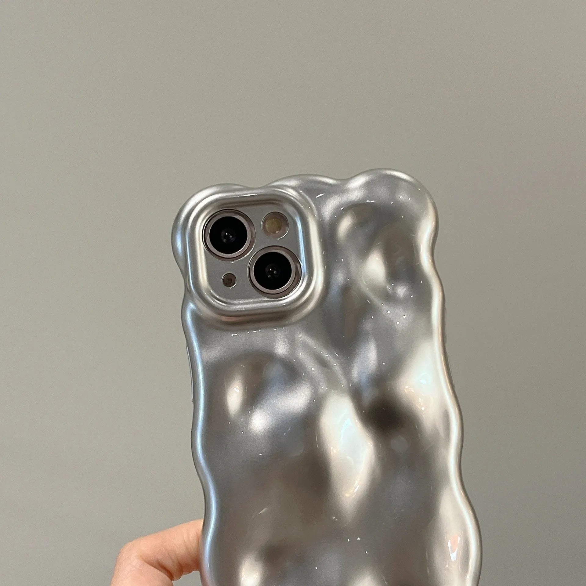 Matte silver bubble TPU phone case with anti-fingerprint texture for iPhone