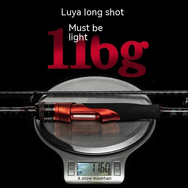 Carbon fishing rod showing straight handle and pikestaff style options in ultralight construction for lure fishing.