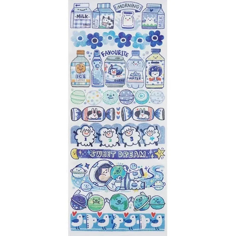 Cartoon character stickers for haemorrhoid tape packaging on Japanese paper