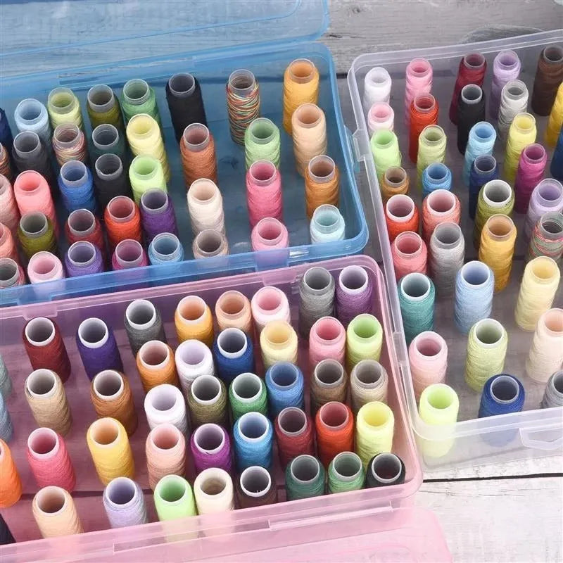 42 compartment transparent plastic embroidery thread storage box with dividers