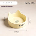 Porcelain cat food and water bowl set with wooden anti-slide frame in a choice of colours and patterns.