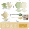 Seven-piece solid colour ceramic tableware set in a modern simple style.