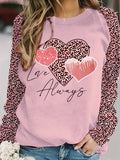 Plus size women's printed long sleeve polyester t-shirt in regular fit sweatshirt style