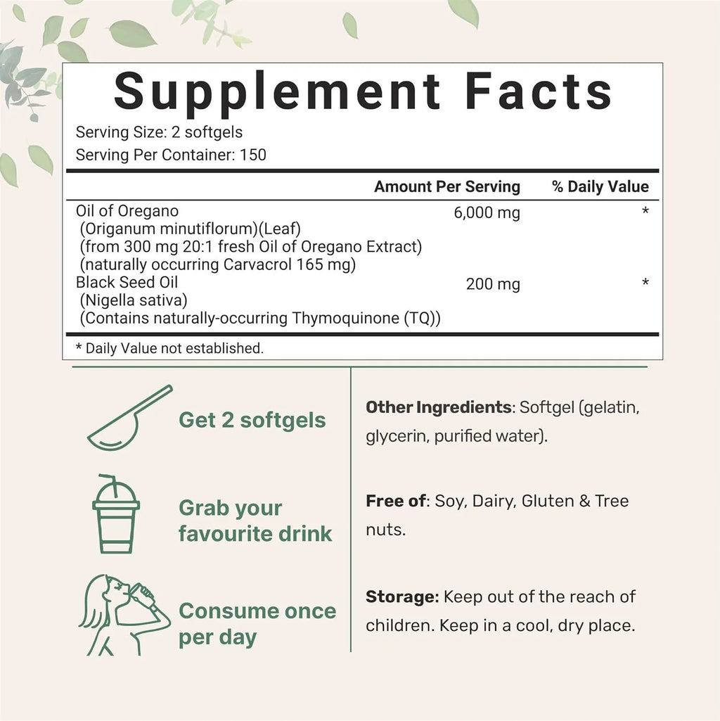 Bottle of Butter Black Seed Oil 1000mg softgel capsules for adult dietary supplement