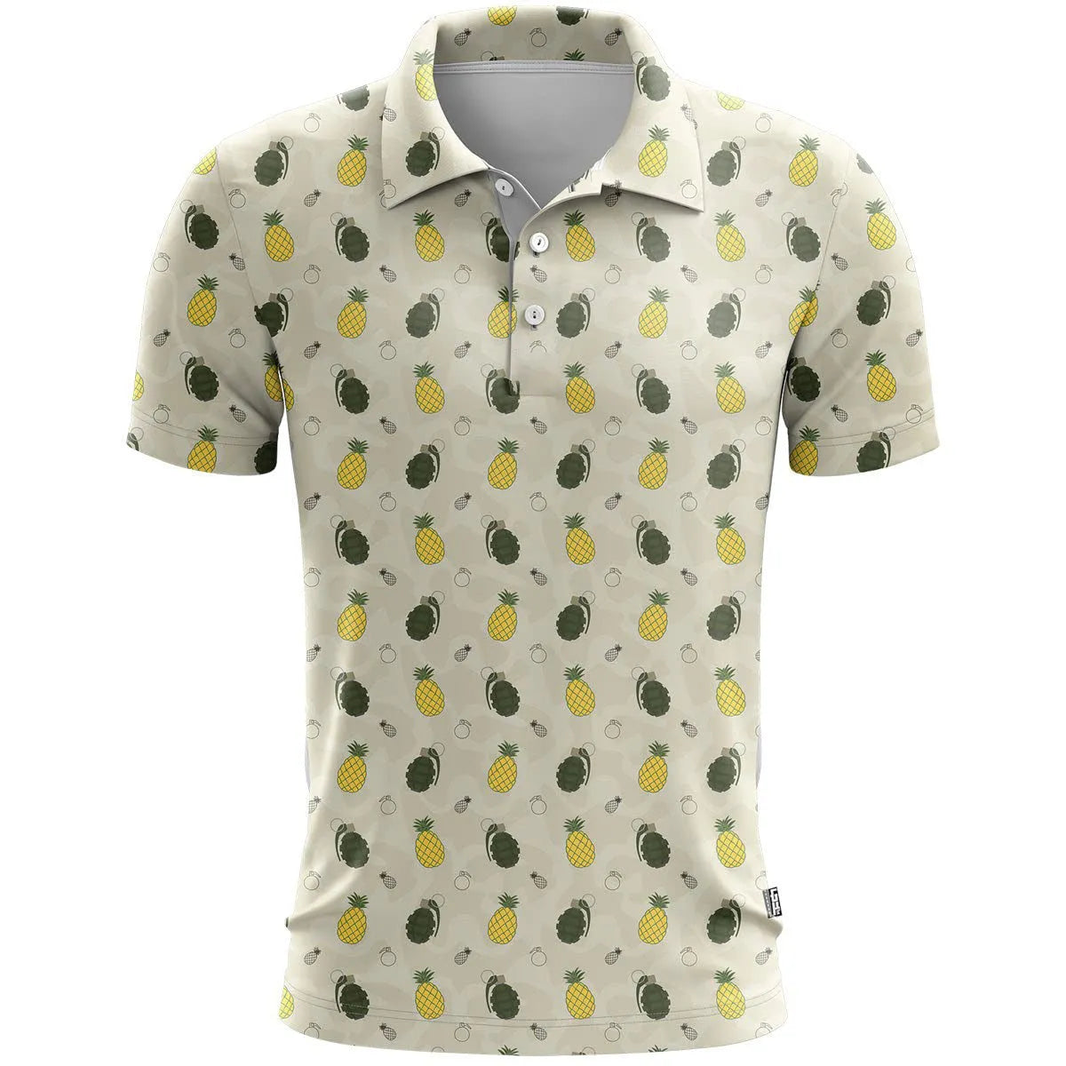 3D printed pattern on a loose fit short sleeve sports T-shirt made from bird eye cloth polyester.