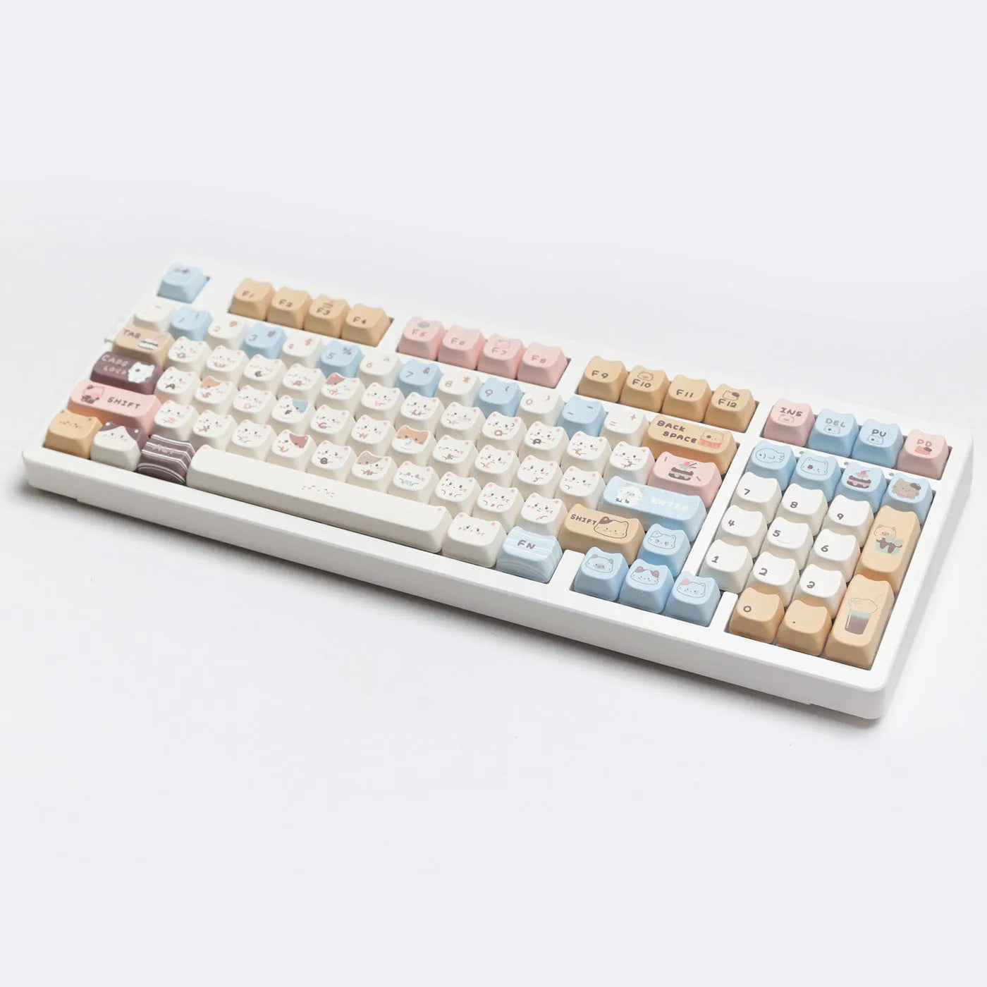 High Sea Salt Cat themed PBT key cap set for mechanical keyboards with sublimation printed designs and two colour suit options