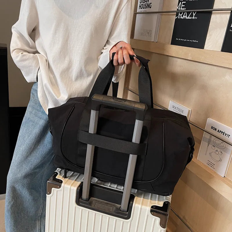 Oxford cloth crossbody bag for yoga fitness travel in milky white colour