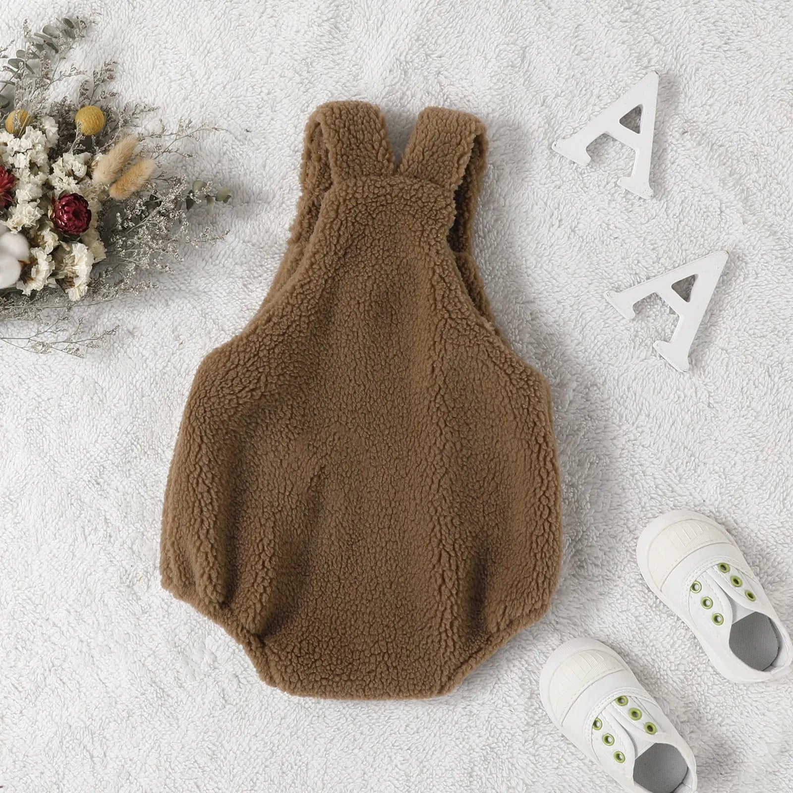 Cotton kids romper bodysuit in Granny Grey for babies 60cm to 90cm height European style