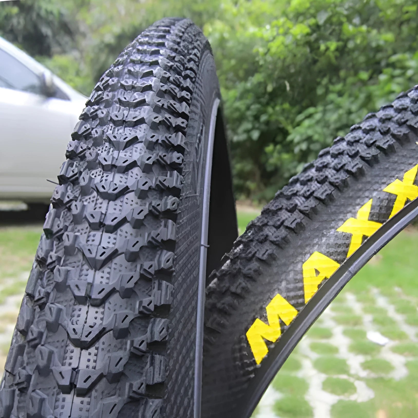 Ultralight puncture-proof mountain bike tyre showing tread pattern, available for 26, 27.5 and 29 inch wheels