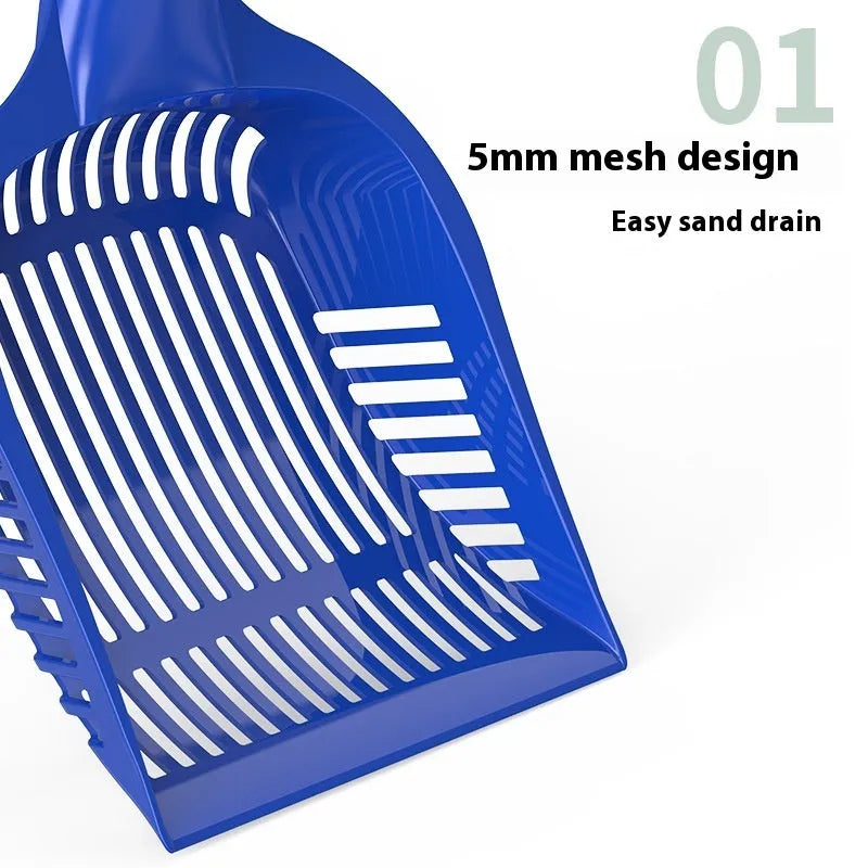 PP plastic cat litter scoop in red, yellow or blue colour, showing small and medium size options