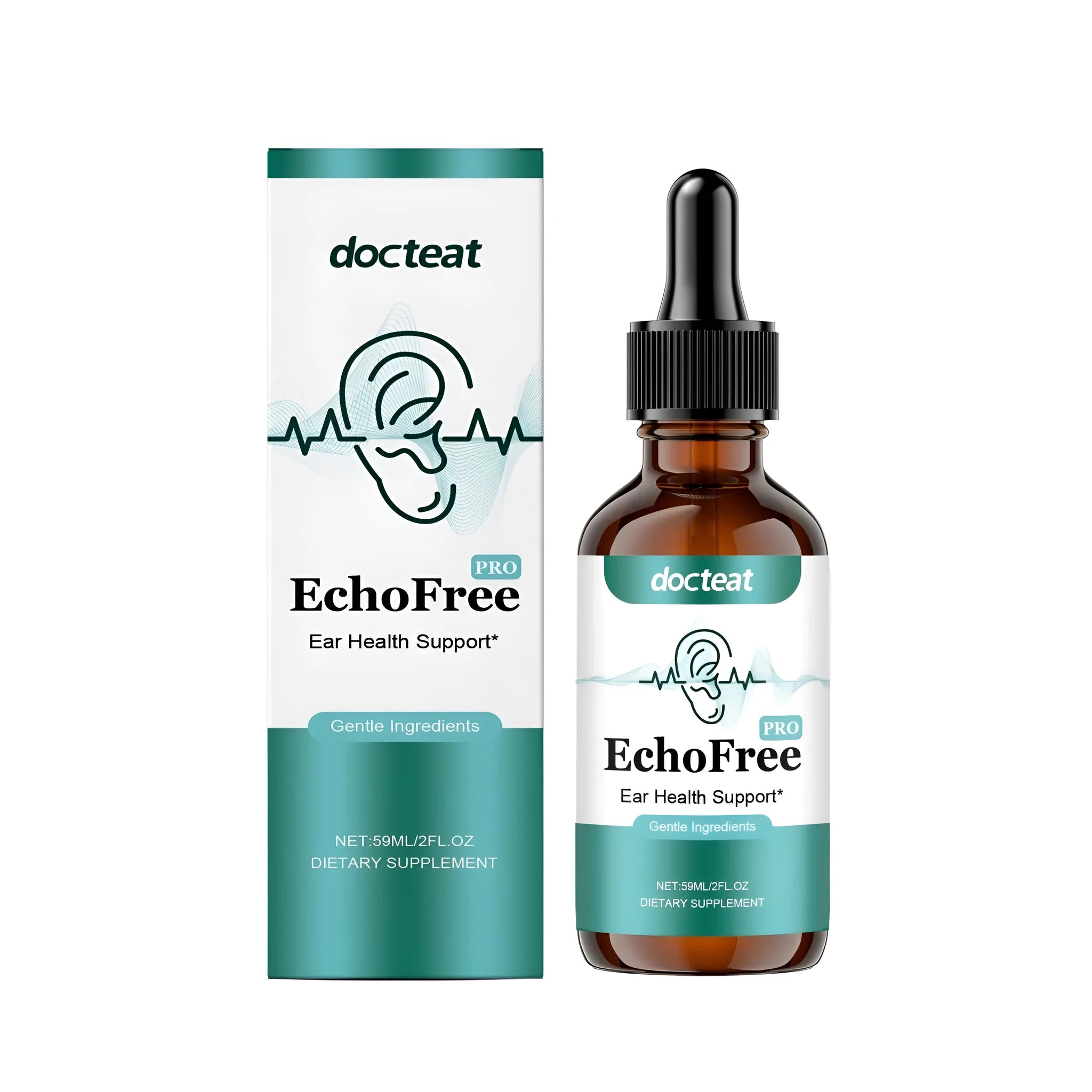 A 60ml bottle of tinnitus relief drops containing traditional Chinese medicine extract and vitamin B1.