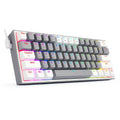 Wireless Bluetooth 61 key mechanical keyboard with RGB backlight in greywhite colour option