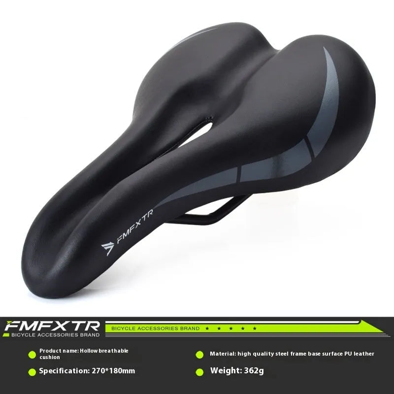 Bicycle seat cushion with hollow centre, PU leather cover, shown in 3147 colour.