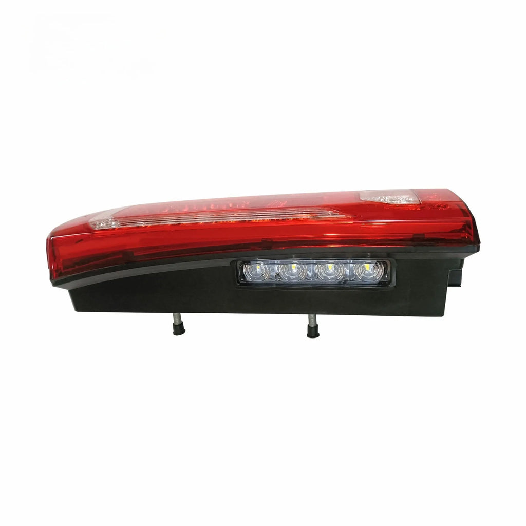 Mercedes-Benz heavy truck LED rear lamp assembly with running water light effect on grey engineering plastic housing.