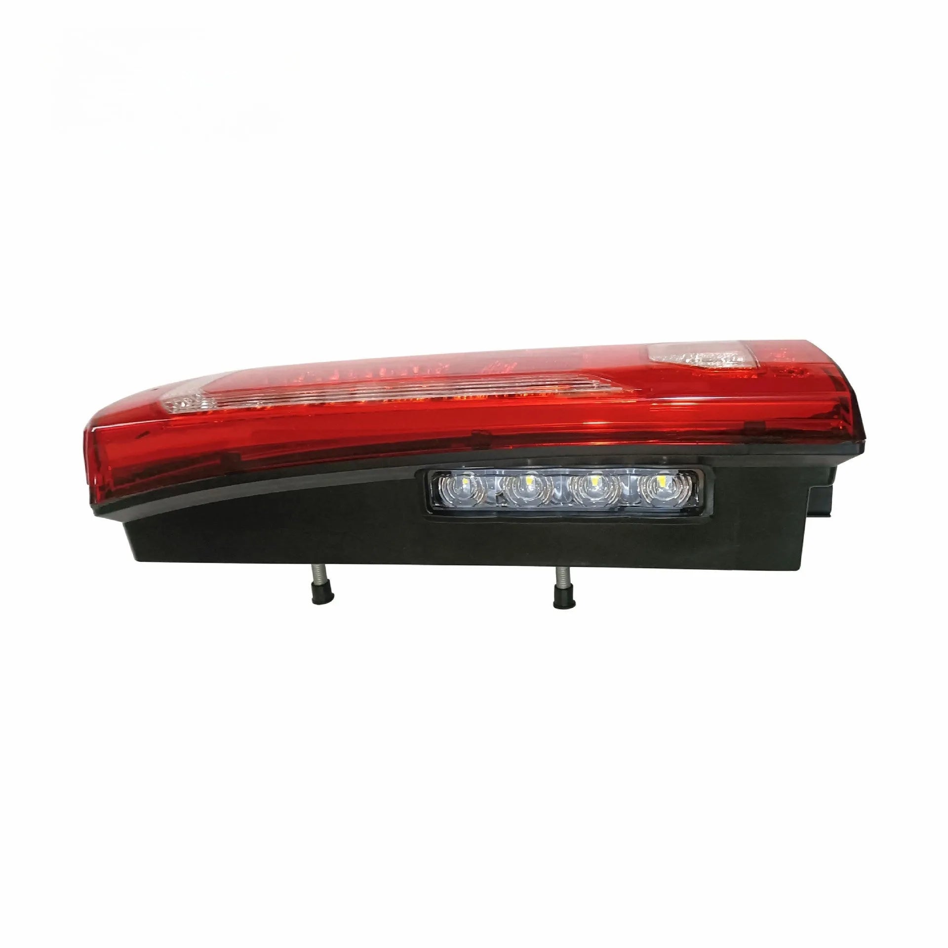 Mercedes-Benz heavy truck LED rear lamp assembly with running water light effect on grey engineering plastic housing.