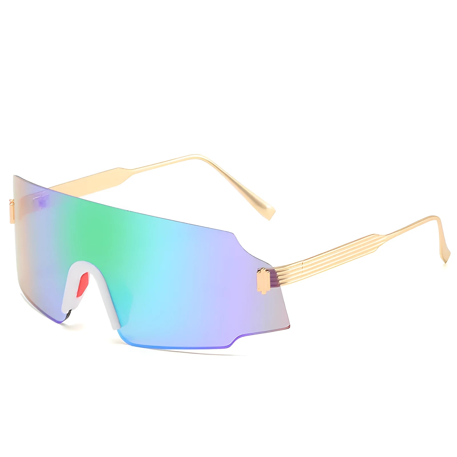 Gold frame outdoor sports cycling glasses with grey tint PC lenses